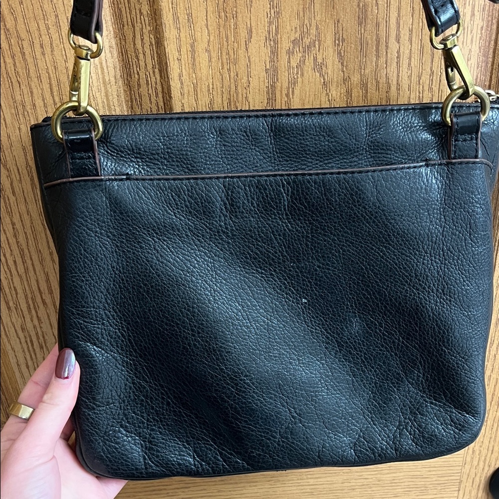 Fossil Black Leather Crossbody Bag - Picture 2 of 5